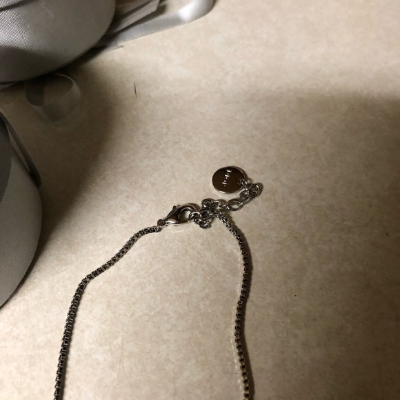 Christian Dior Chain Necklace Silver Small Choker Style Small Logo - Picture 4 of 6